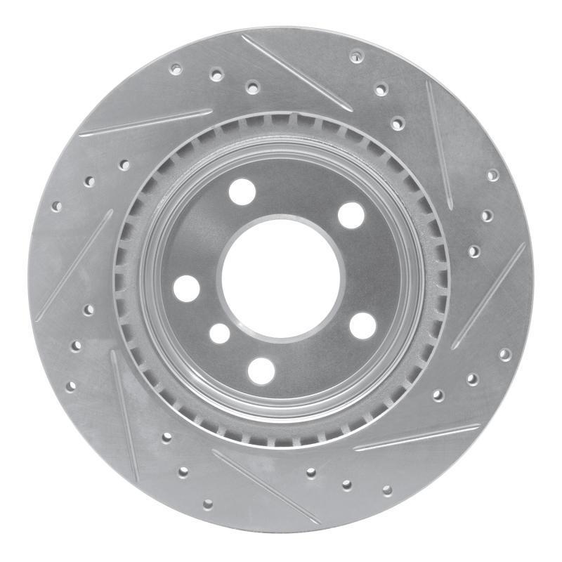 BMW 220i Brake Rotor (1) - Rear Left - R1 Concepts - Drilled & Slotted - Silver - `06-`21